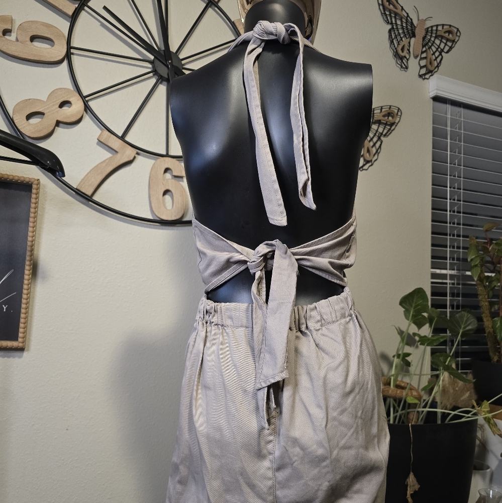 Forever 21 Backless Tie Jumpsuit | Size Small | Flowy Fit | Neutral Vibes - Picture 5 of 5
